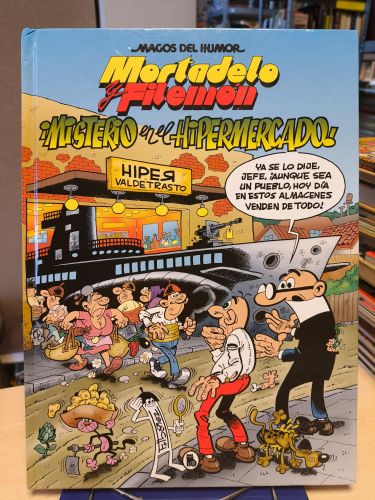 Portada del libro de Mortadelo y Filemón. Misterio en el hipermercado (Magos del Humor 205)