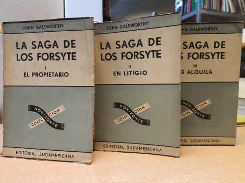 Portada del libro de LA SAGA DE LOS FORSYTE ( 3 TOMOS) - JOHN GALSWORTHY - ED. SUDAMERICANA 1949
