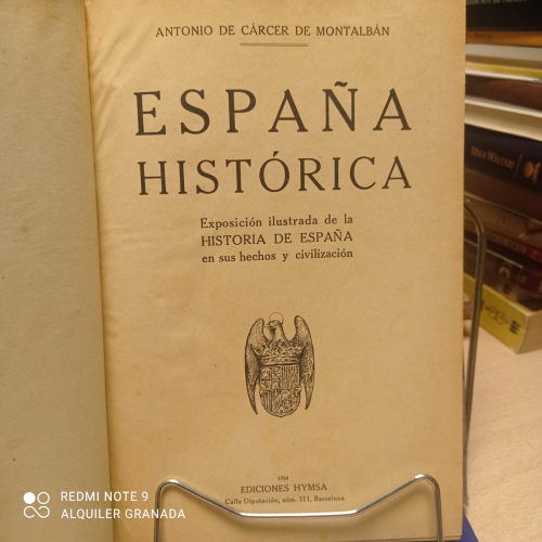 Portada del libro de ESPAÑA HISTORICA - ANTONIO DE CARCER DE MONTALBAN