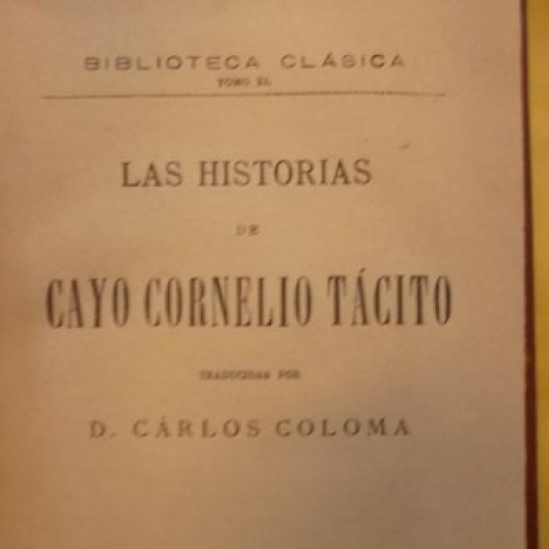 Portada del libro de LAS HISTORIAS DE CAYO CORNELIO TACITO