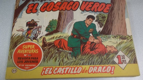 Portada del libro de EL COSACO VERDE ORIGINAL BRUGUERA 1960 Nº 22 ¡EL CASTILLO DEL DRAGO!