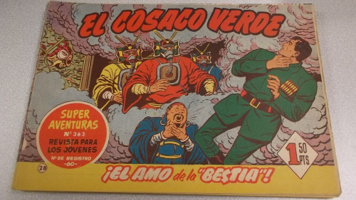 Portada del libro de EL COSACO VERDE ORIGINAL BRUGUERA 1960 Nº 28 ¡EL AMO DE LA BESTIA!
