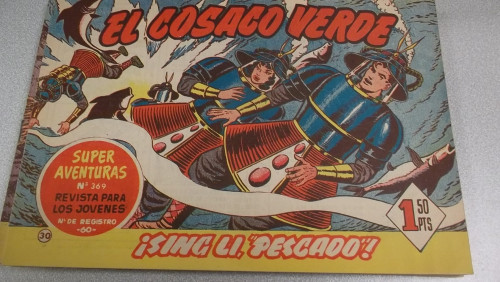 Portada del libro de EL COSACO VERDE ORIGINAL BRUGUERA 1960 Nº 30 ¡SING LI, PESCADO!