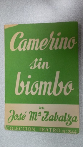 Portada del libro de CAMERINO SIN BIOMBO, COLECCIÓN TEATRO Nº 344