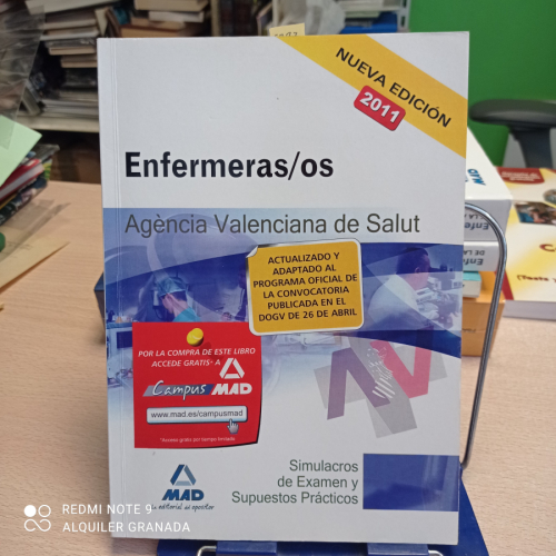 Portada del libro de ENFERMERAS/OS AGENCIA VALENCIANA DE SALUT SIMULACROS DE EXAMEN Y SUPUESTOS PRACTICOS