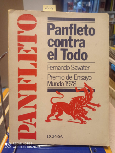 Portada del libro de PANFLETO CONTRA EL TODO -1ª EDICION