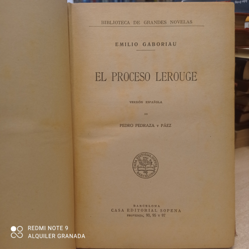 Portada del libro de El Proceso Lerouge