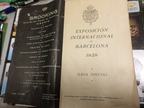 Portada del libro de GUIA OFICIAL EXPOSICIÓN INTERNACIONAL DE BARCELONA 1929 / MUCHOS ANUNCIOS COMERCIALES