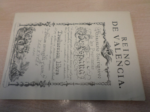Portada del libro de ITINERARIO DESCRIPTIVO DE LAS PROVINCIAS DE ESPAÑA - REINO DE VALENCIA