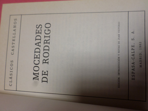 Portada del libro de CLASICOS CASTELLANOS - MOCEDADES DE RODRIGO