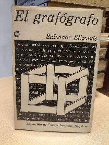 Portada del libro de El grafógrafo - Salvador Elizondo - Ed. Joaquín Mortiz  México 1972 Primera edición
