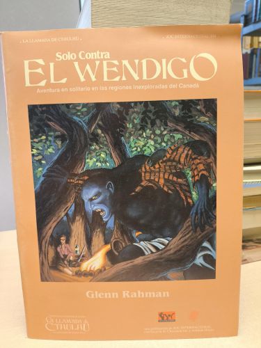 Portada del libro de ROL - SOLO CONTRA EL WENDIGO - Aventura para la llamada de Cthulhu - Joc Internacional 1989