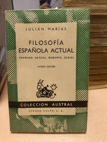 Portada del libro de JULIAN MARIAS - FILOSOFIA ESPAÑOLA ACTUAL - Austral 804