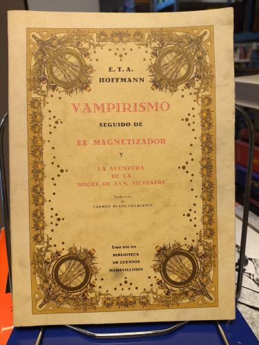 Portada del libro de Vampirismo. El Magnetizador, La aventura de la noche de San silvestre – E.T.A. Hoffmann