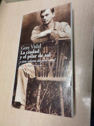 Portada del libro de LA CIUDAD Y EL PILAR DE SAL y siete relatos de juventud- GORE VIDAL - ED. MUCHNIK  1997