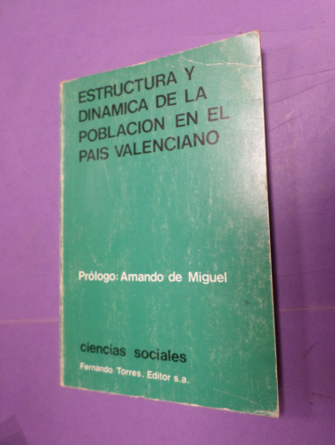 Portada del libro de ESTRUCTURA Y DINAMICA DE LA POBLACION EN EL PAIS VALENCIANO