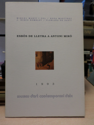 Portada del libro de ESBÓS DE LLETRA A ANTONI MIRÓ