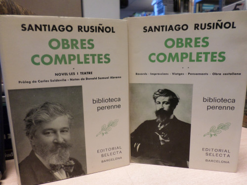 Portada del libro de SANTIAGO RUSIÑOL OBRES COMPLETES 2 VOL.- EDITORIAL SELECTA 1973  biblioteca perenne