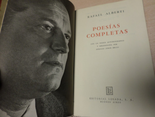 Portada del libro de POESIAS COMPLETAS -  RAFAEL ALBERTI - ED. LOSADA 1ºED 1961