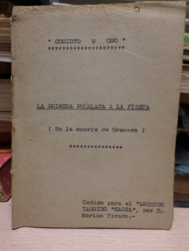 Portada del libro de Granero, su vida, su arte y su muerte - por Corinto y Oro / Federico M. Alcázar