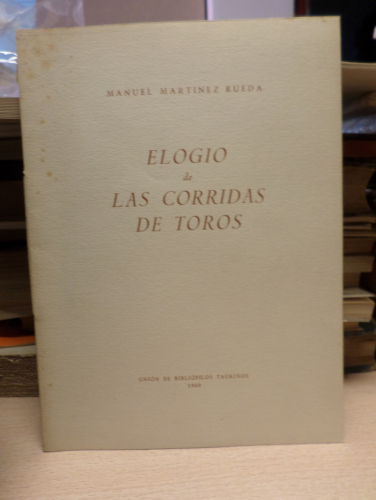 Portada del libro de ELOGIO DE LAS CORRIDAS DE TOROS - FACSIMIL 1831