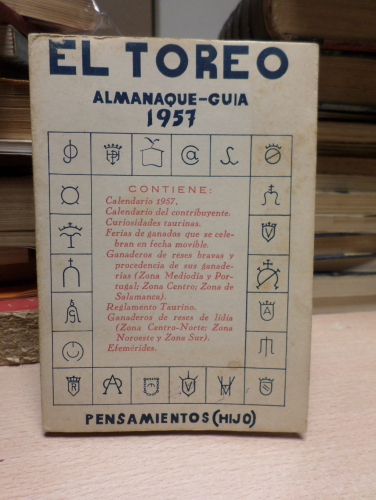 Portada del libro de EL TOREO ALMANAQUE - GUIA 1957 - PENSAMIENTOS HIJO