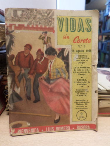 Portada del libro de REVISTA VIDAS SIN CARETA- ANTONIO BIENVENIDA/LUIS ROMERO/BASORA- N°3, 1955.