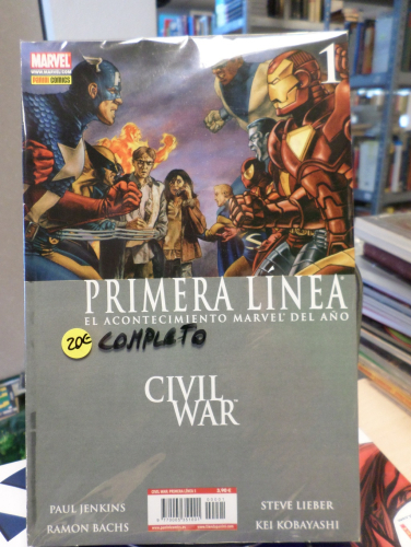 Portada del libro de CIVIL WAR PRIMERA LINEA - COMPLETO 6 TOMOS - PANINI 2007