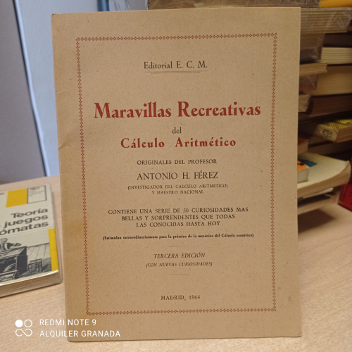 Portada del libro de MARAVILLAS RECREATIVAS DEL CALCULO ARITMETICO