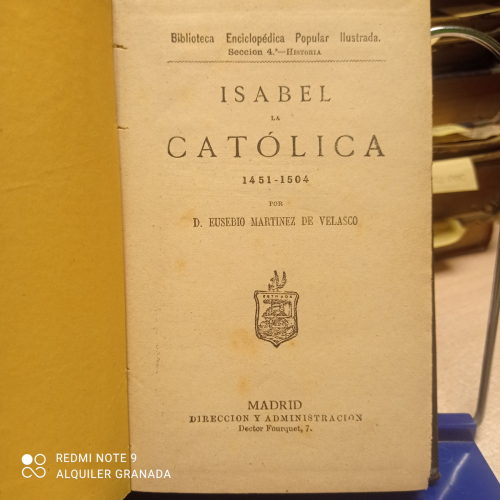 Portada del libro de ISABEL LA CATOLICA 1451-1504 -EUSEBIO MARTINEZ DE VELASCO